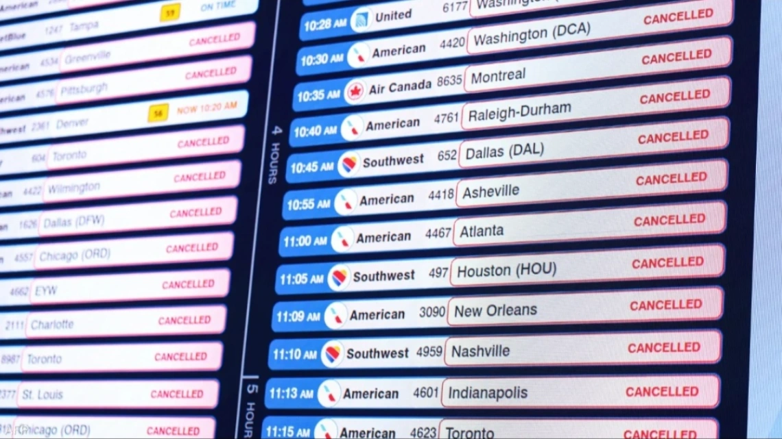 تعطل الحركة في المطارات الدولية في الولايات المتحدة تعطل الحركة في المطارات الدولية في الولايات المتحدة